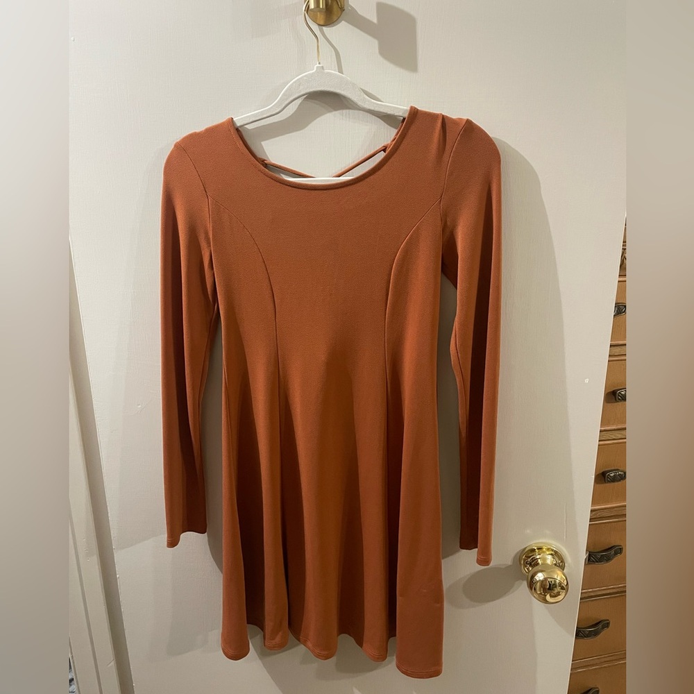Rust Long Sleeve Dress